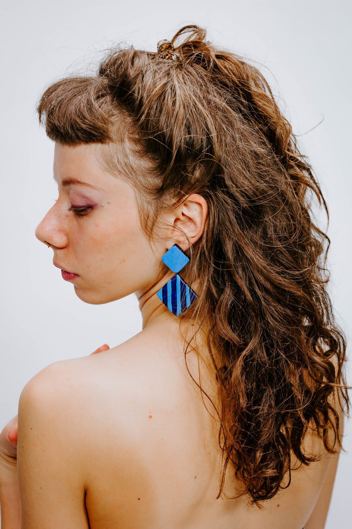 Pop Square Bleu - Boucles d'oreilles - Azaadi, la mode responsable accessible