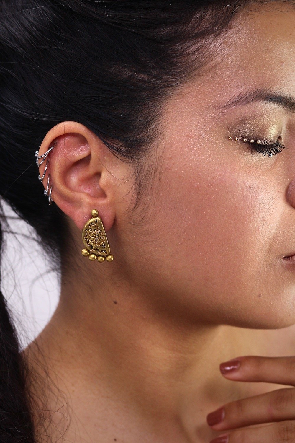 Semi Gold - Boucles d'oreilles - Azaadi, la mode responsable accessible