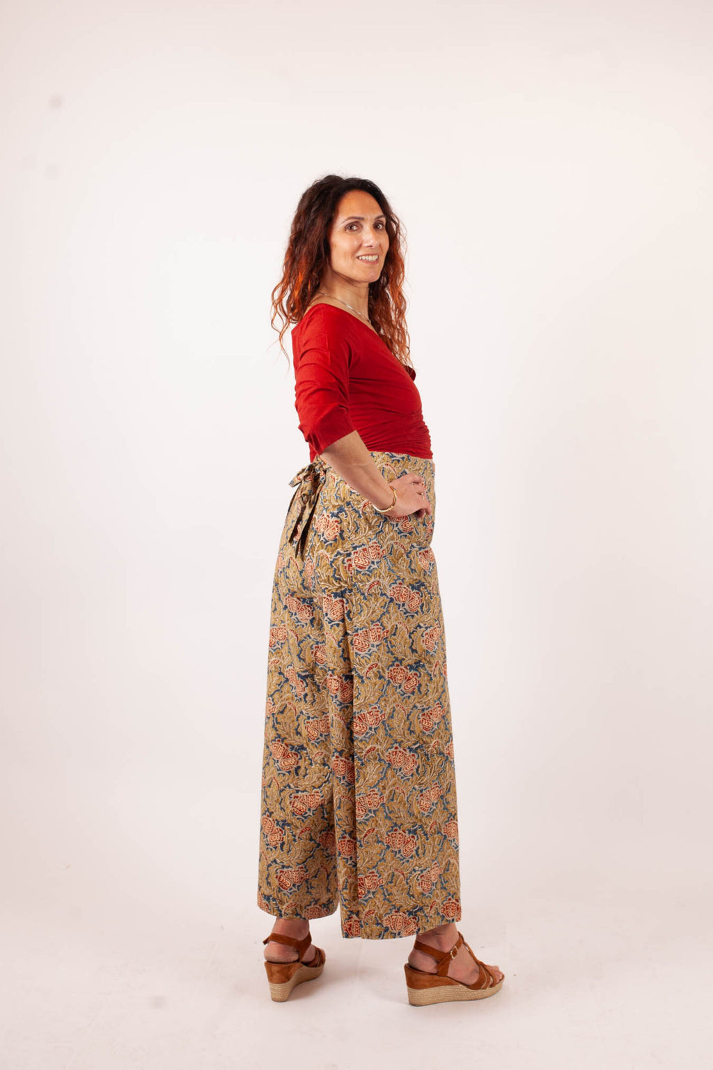 Pantalon SARASWATI - Coton bio - Imprimé Japanese Flower