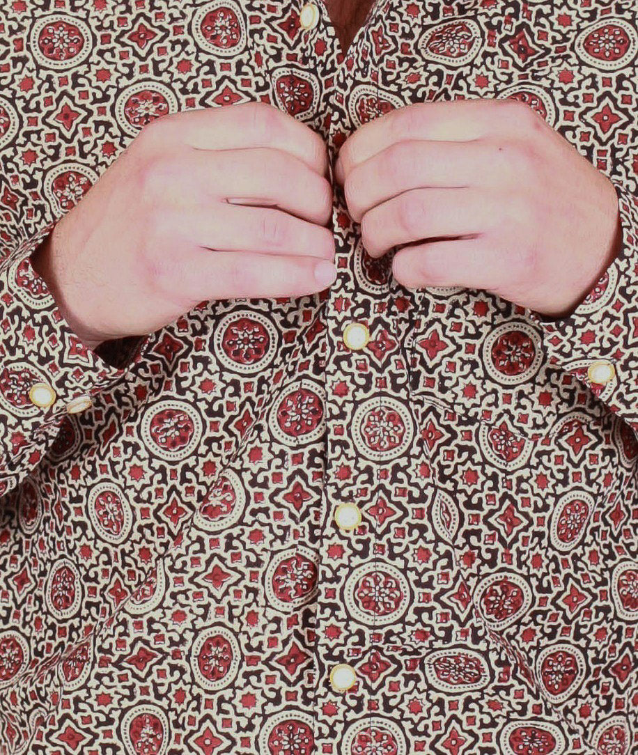 Chemise DARAMSHALA  - Imprimé Mojaik - Coton bio