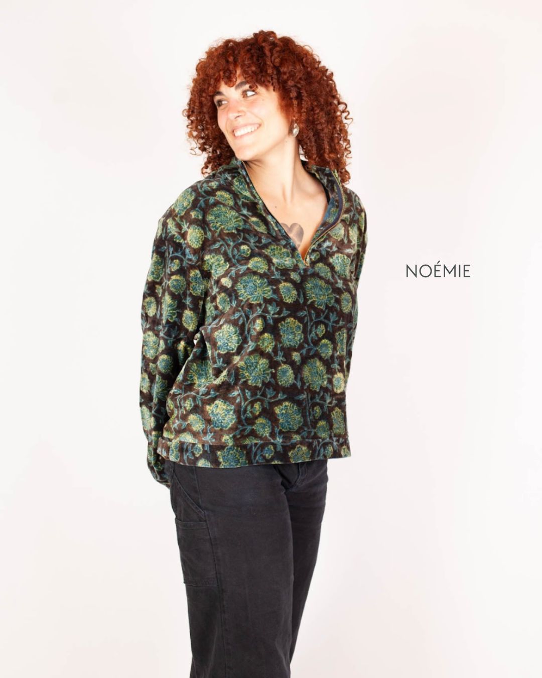Sweat-shirt BARASTIA - Coton bio - Imprimé UDANA (respirer)