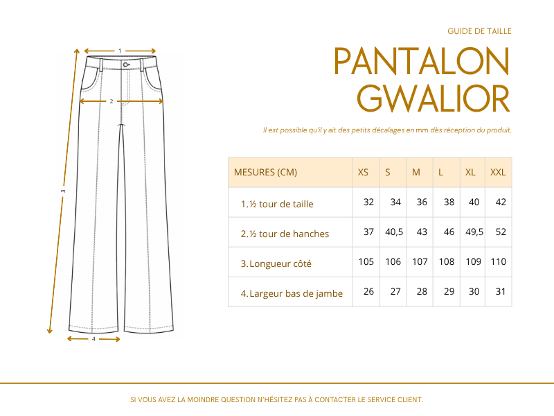 Pantalon GWALIOR - Coton bio - Coloris Kala Kaua