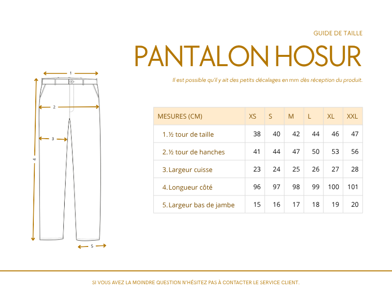 Pantalon HOSUR -  Coton bio - Coloris Kala Kaua