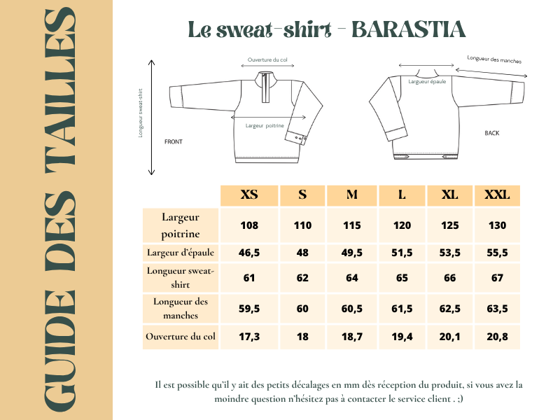 Sweat-shirt BARASTIA - Coton bio - Imprimé SVAGATA (accueillir)