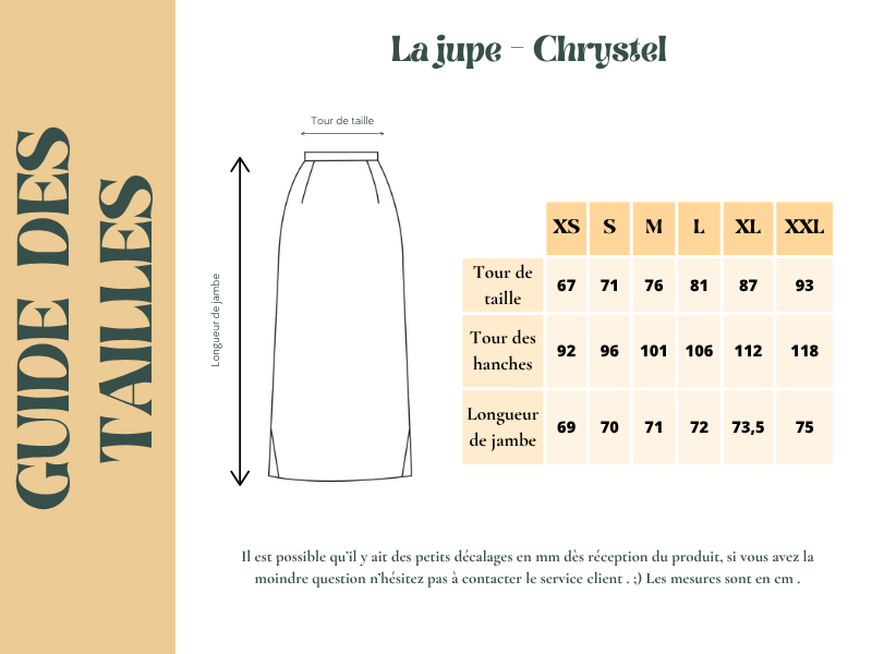 Jupe CHRYSTEL - Coton bio - Imprimé UTHANA (élévation)