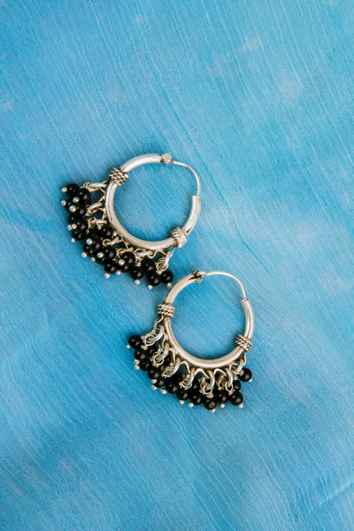 Boucle d'oreille BLACK ONYX Bali - SMALL