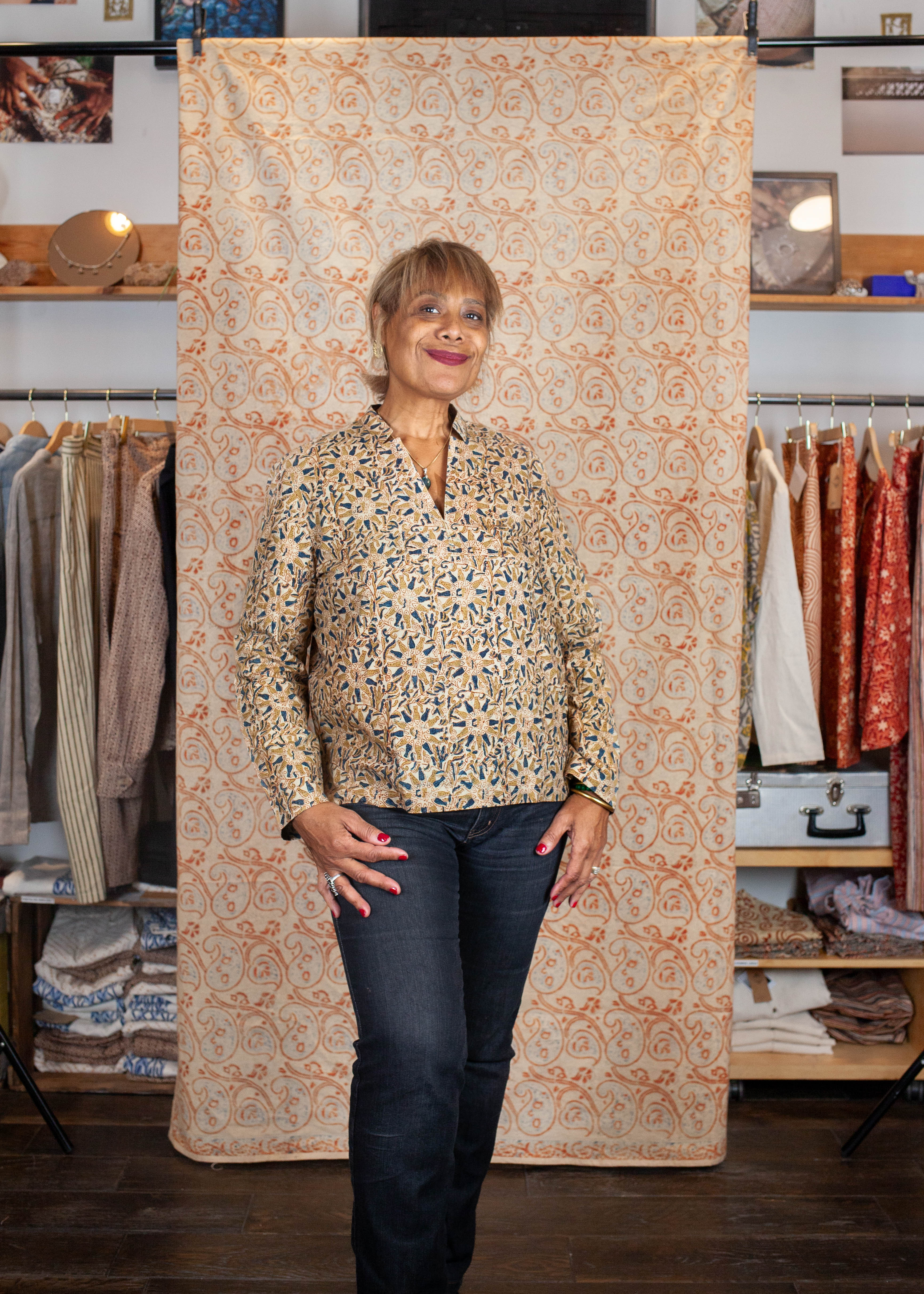 Blouse JAISALMER - Coton bio - Imprimé MACHALEE (poisson)