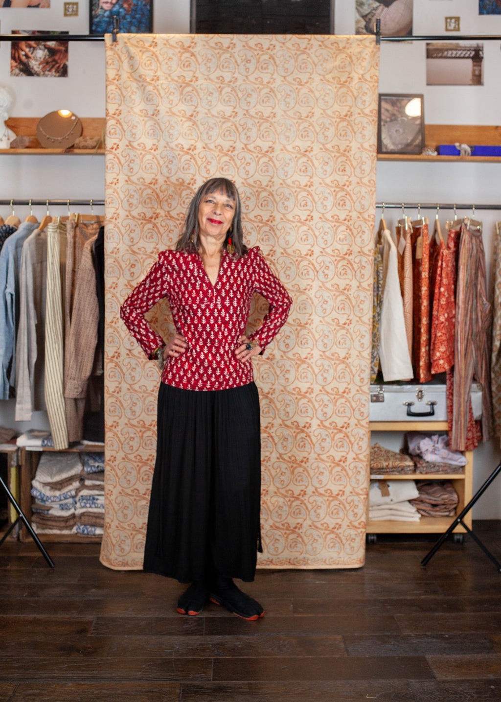 Blouse JAISALMER - Coton bio - Imprimé JYOTI (flame)