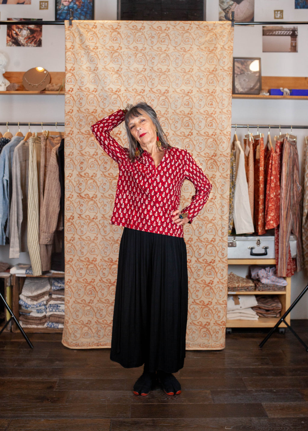 Blouse JAISALMER - Coton bio - Imprimé JYOTI (flame)