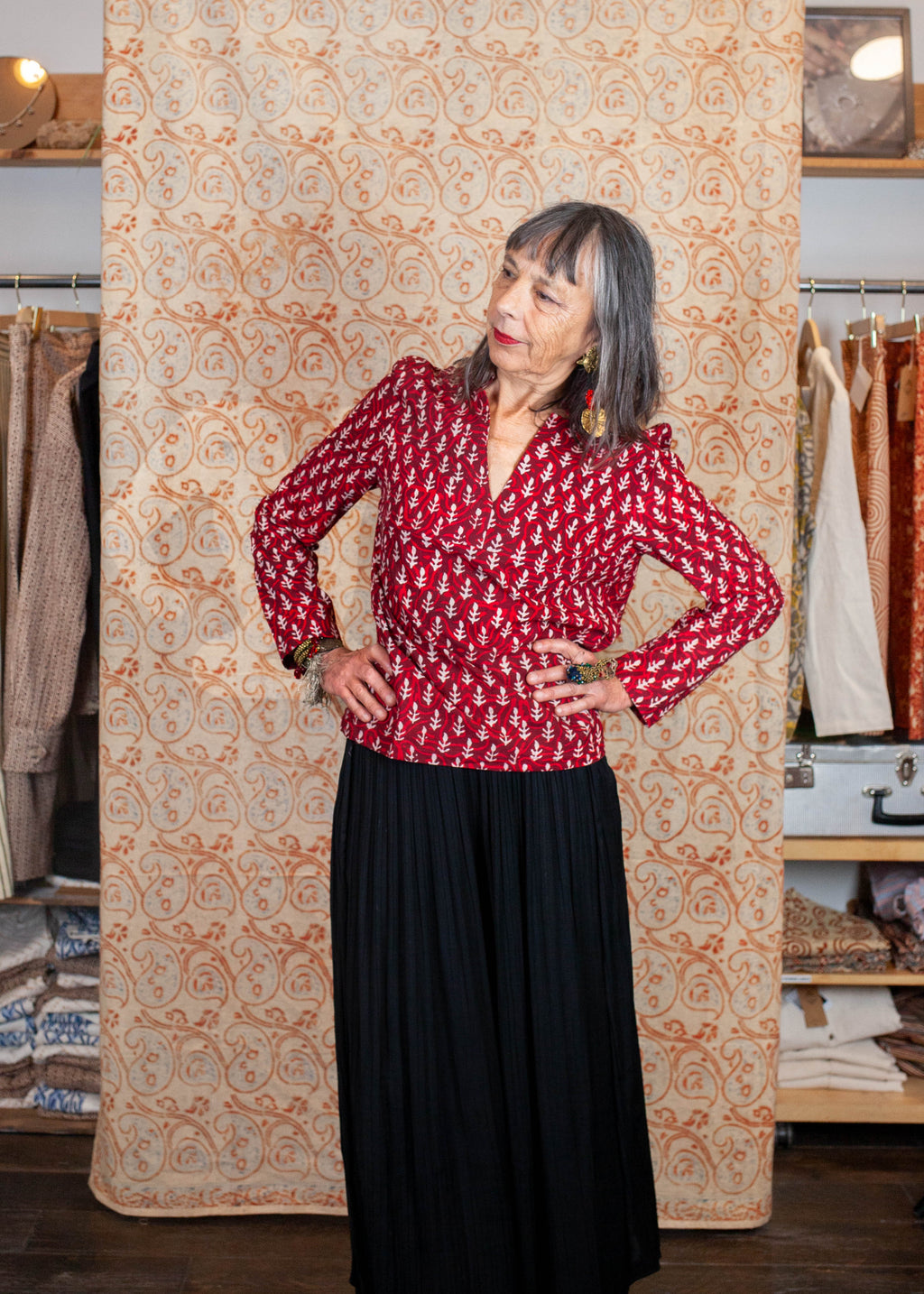 Blouse JAISALMER - Coton bio - Imprimé JYOTI (flame)