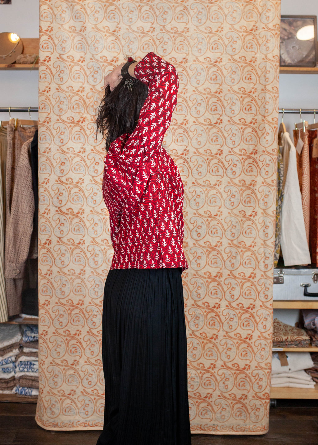 Blouse JAISALMER - Coton bio - Imprimé JYOTI (flame)