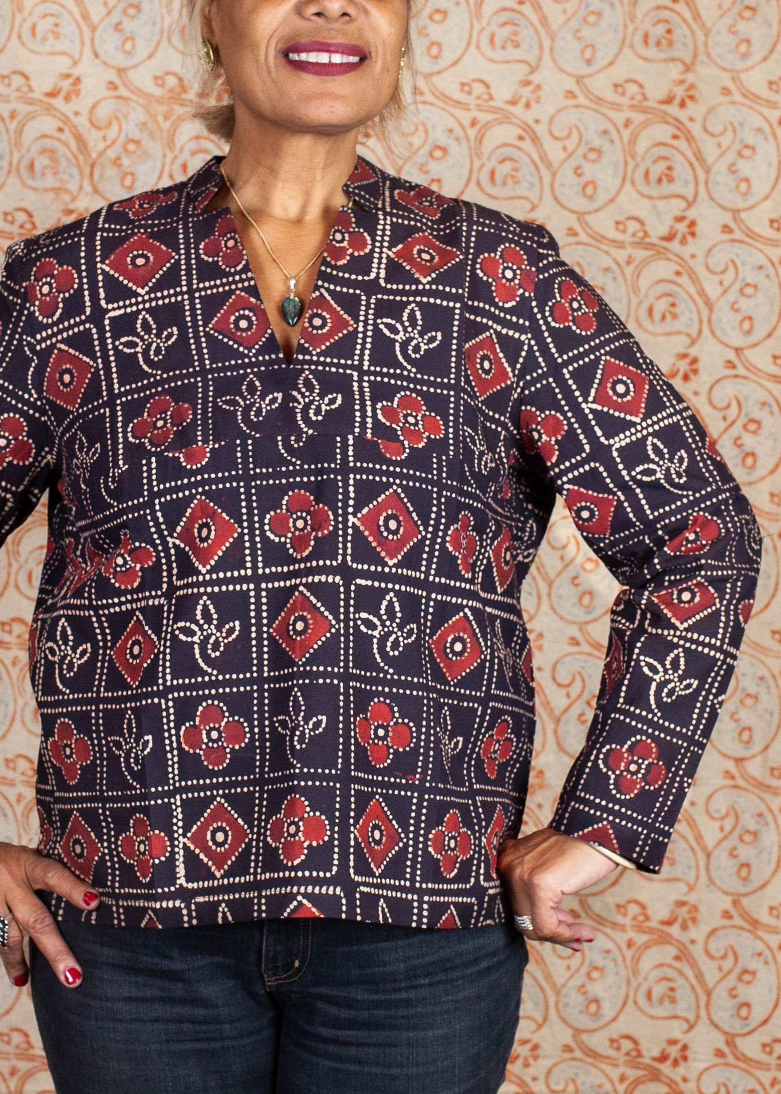 Blouse JAISALMER - Coton bio - Imprimé PAHELEE (puzzle)