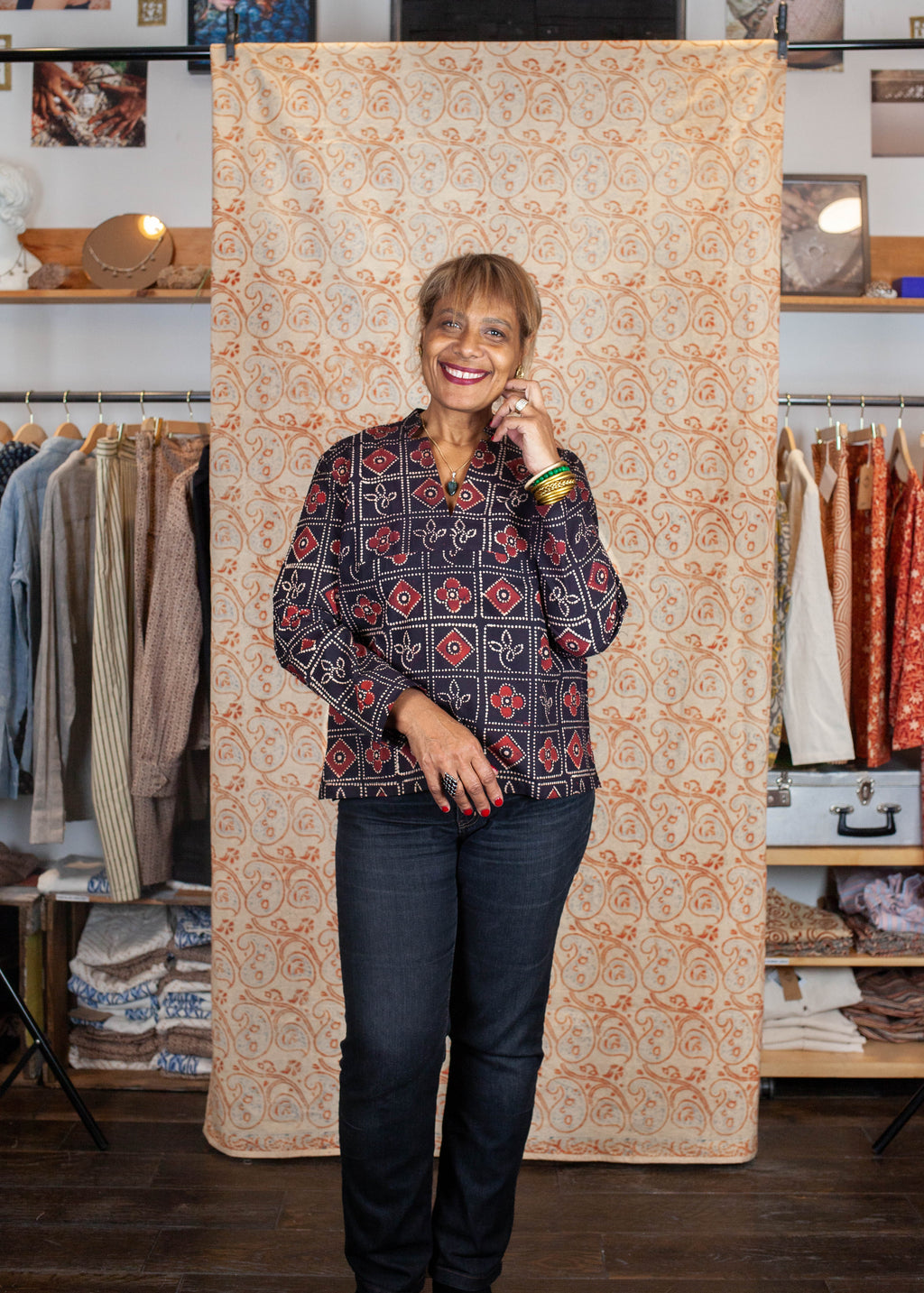 Blouse JAISALMER - Coton bio - Imprimé PAHELEE (puzzle)