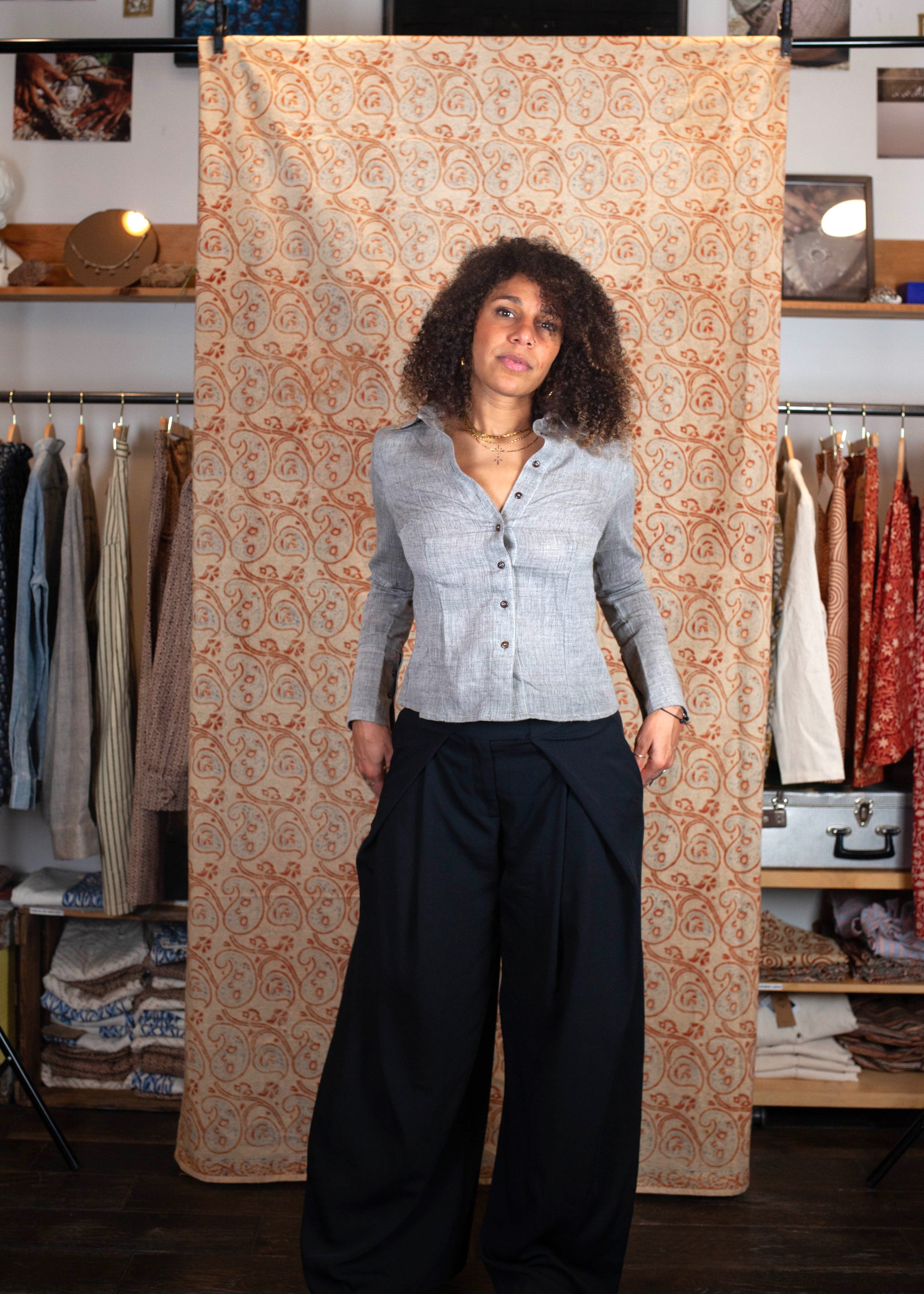 Chemise Bindu V.2 - Kala coton - Coloris GREY KALA