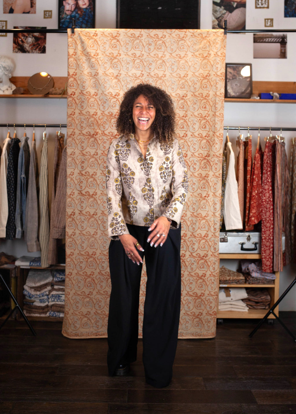 Chemise Bindu V.2 - Coton bio - Imprimé SURYAMUKHI (tournesol)