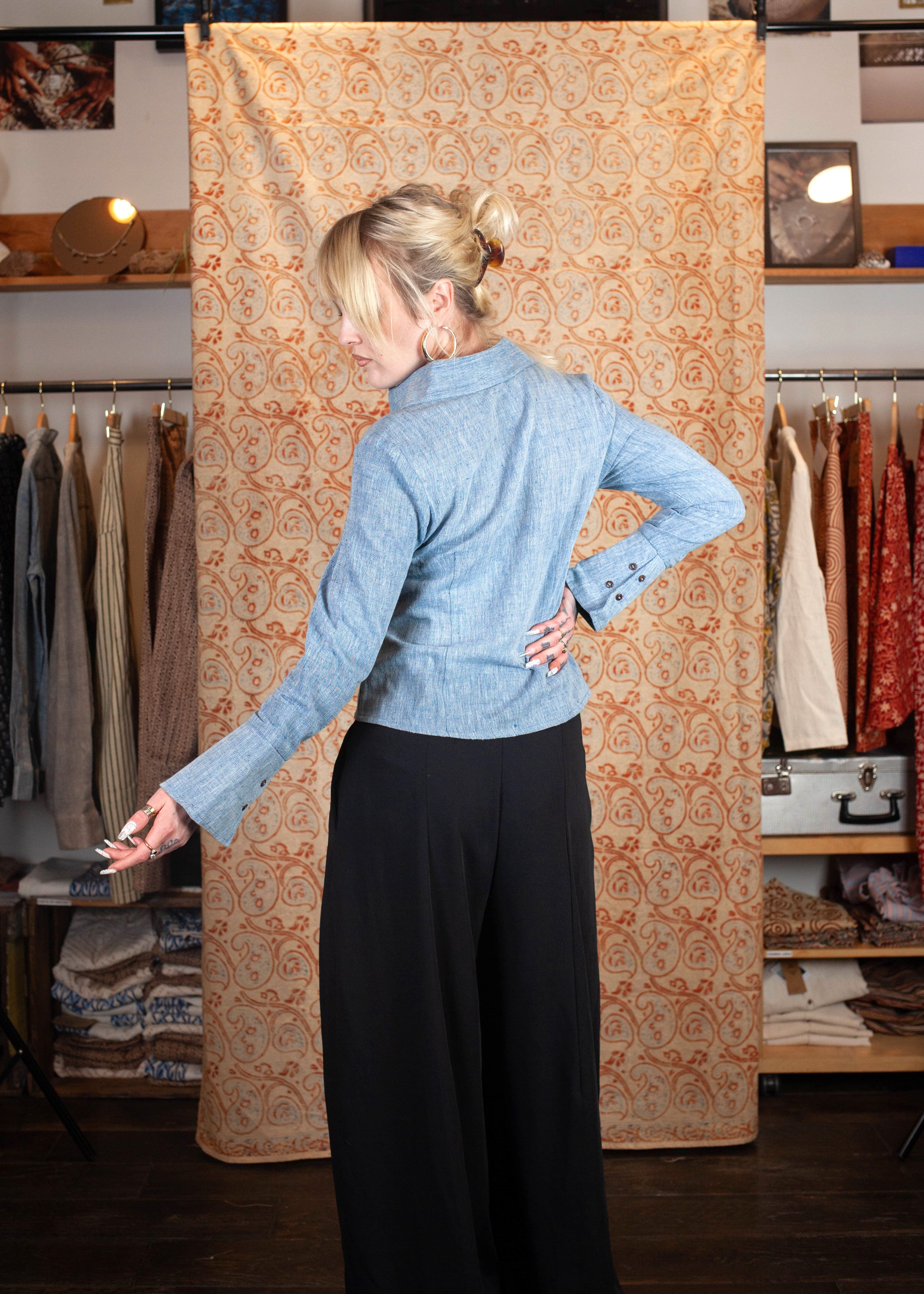 Chemise Bindu V.2 - Kala coton - Coloris BLUE KALA