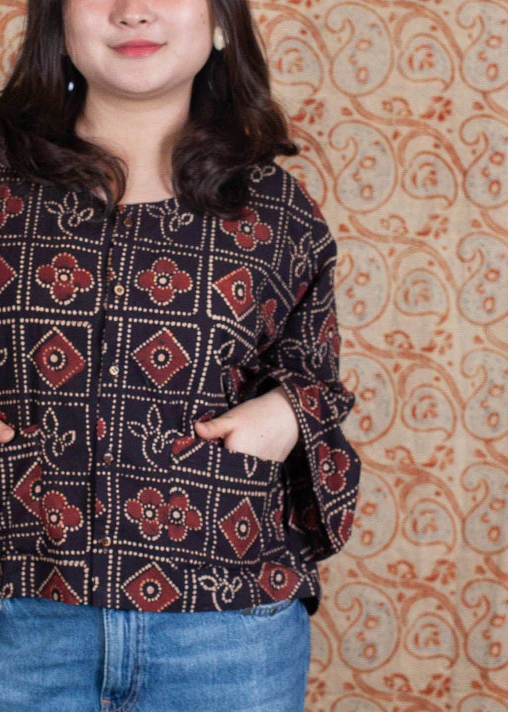 Bolero COCHIN - Coton bio - Imprimé PAHELEE (puzzle)