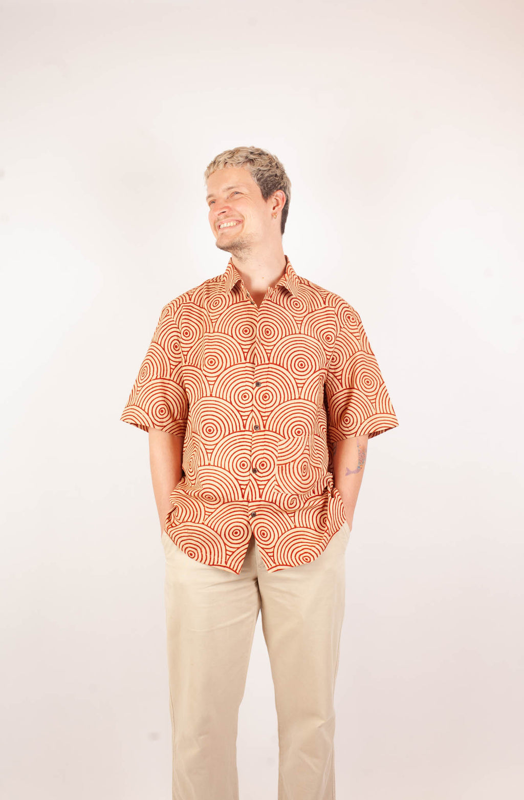 Chemise Linga - Coton bio - Imprimé UTHANA (élévation)