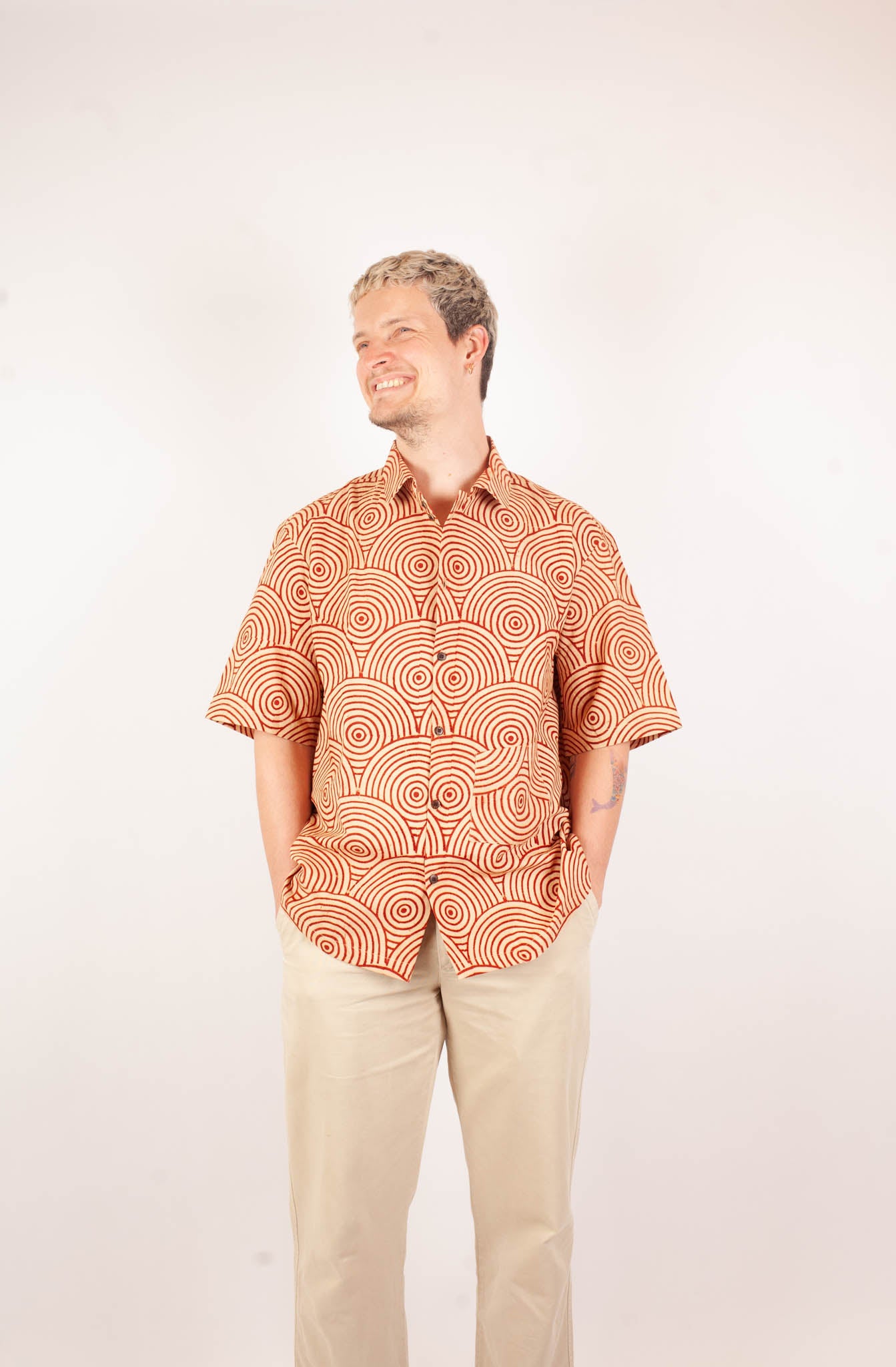 Chemise Linga - Coton bio - Imprimé UTHANA (élévation)