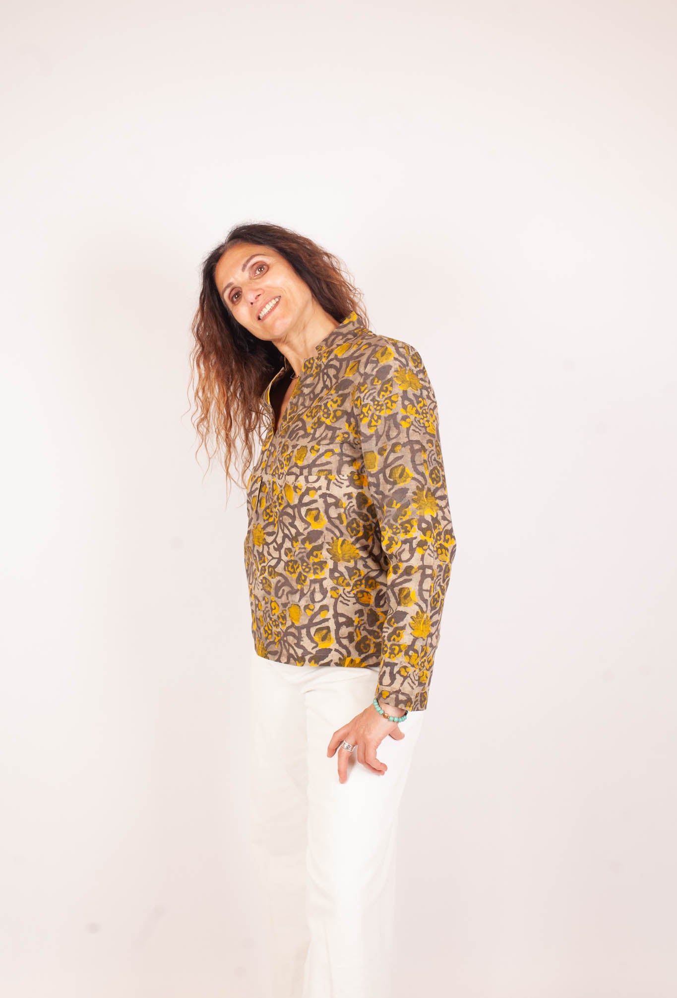 Blouse JAISALMER - Coton bio - Imprimé KHILANA (floraison)