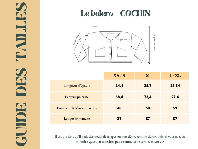 Bolero COCHIN - Coton bio - Imprimé KENDR (centre)