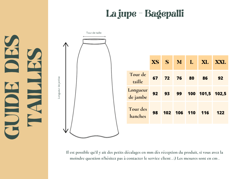 Jupe BAGEPALLI - Coton bio - Imprimé UTHANA (élévation)