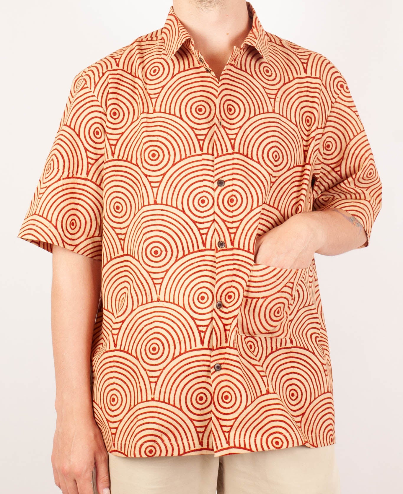 Chemise Linga - Coton bio - Imprimé UTHANA (élévation)