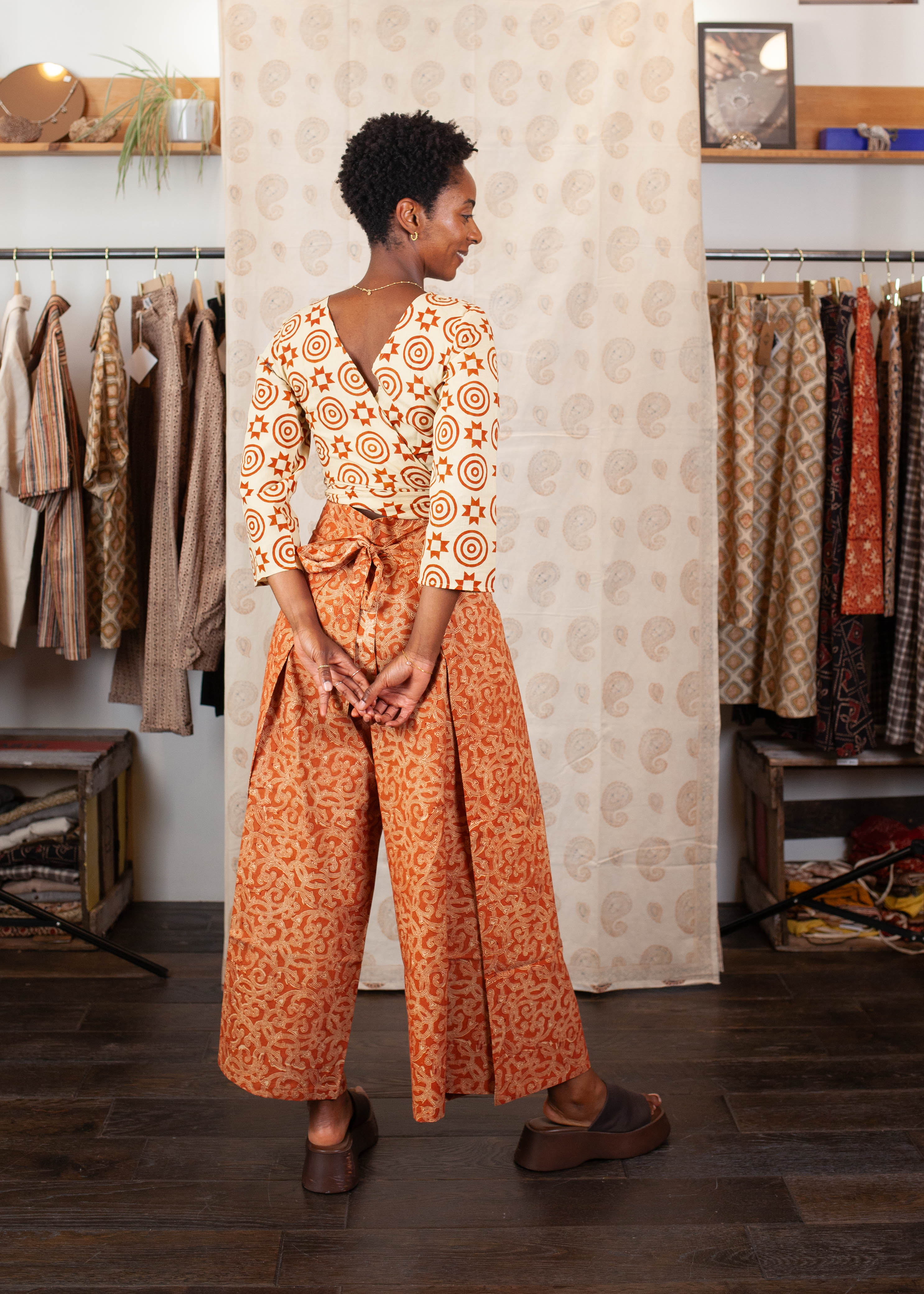 Pantalon SARASWATI - Coton bio - Imprimé Kama