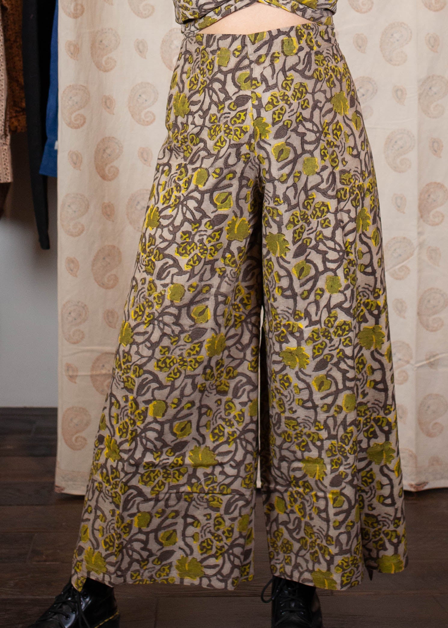 Pantalon SARASWATI -  Coton bio - Imprimé KHILANA (floraison)