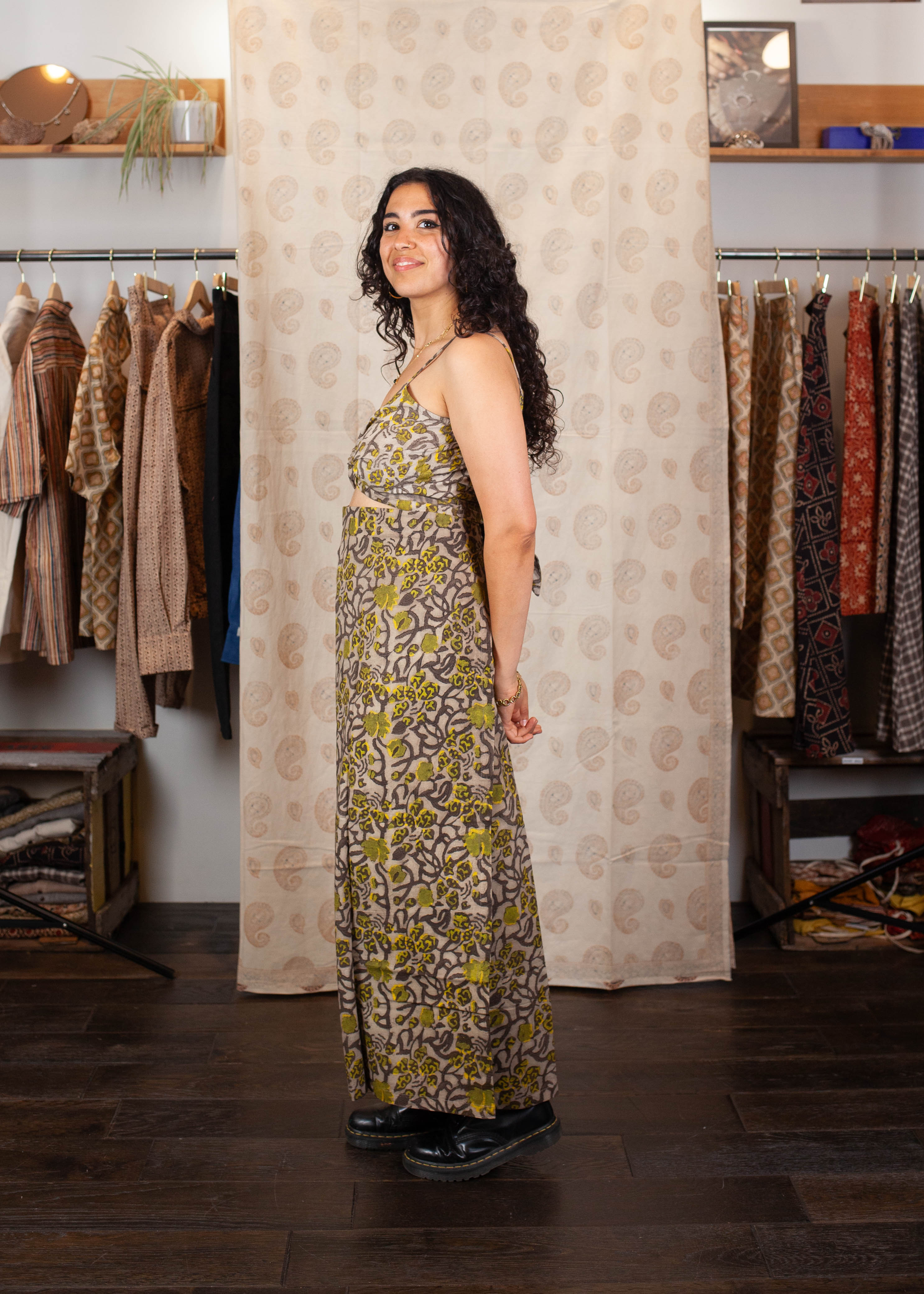 Pantalon SARASWATI -  Coton bio - Imprimé KHILANA (floraison)