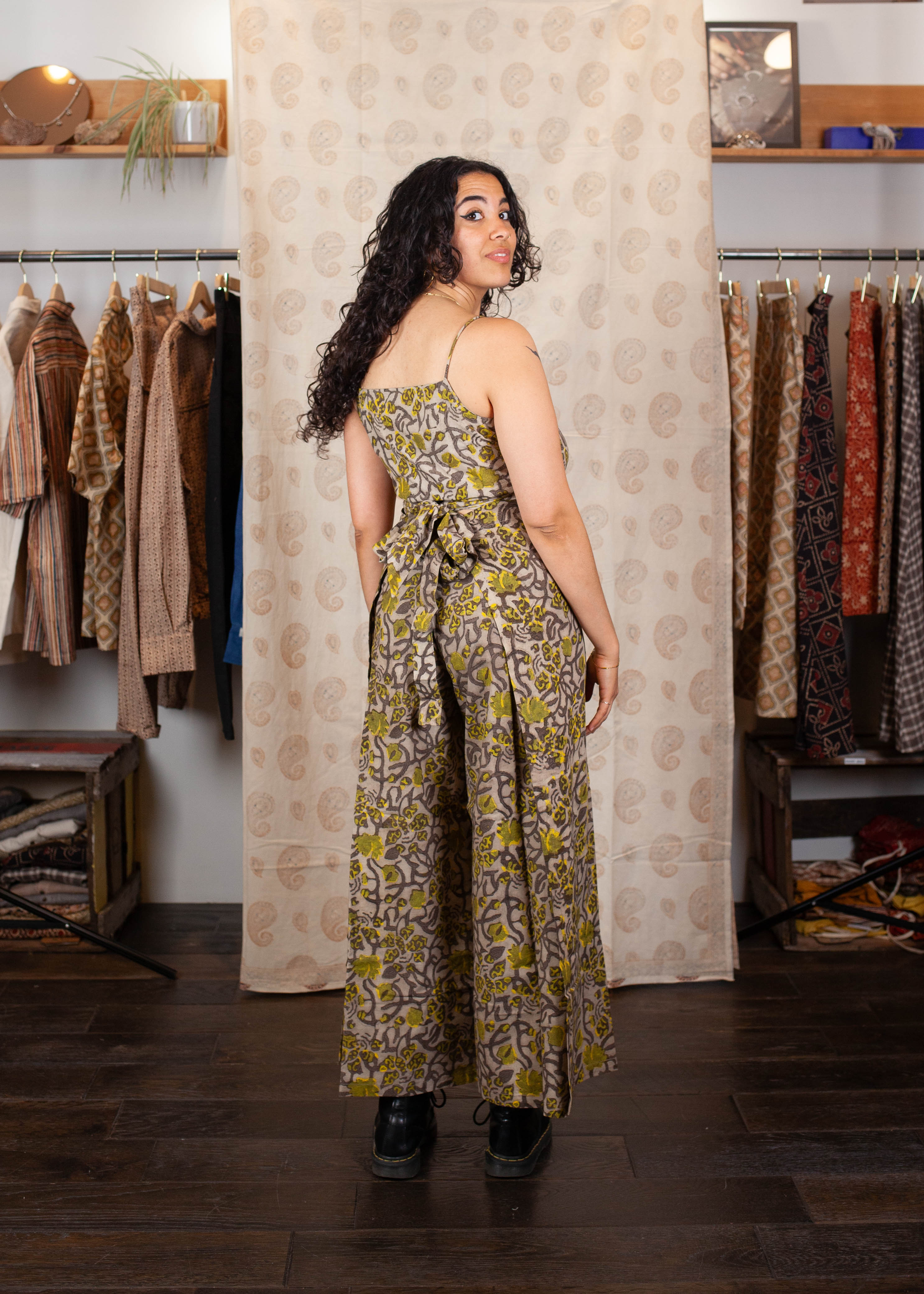 Pantalon SARASWATI -  Coton bio - Imprimé KHILANA (floraison)