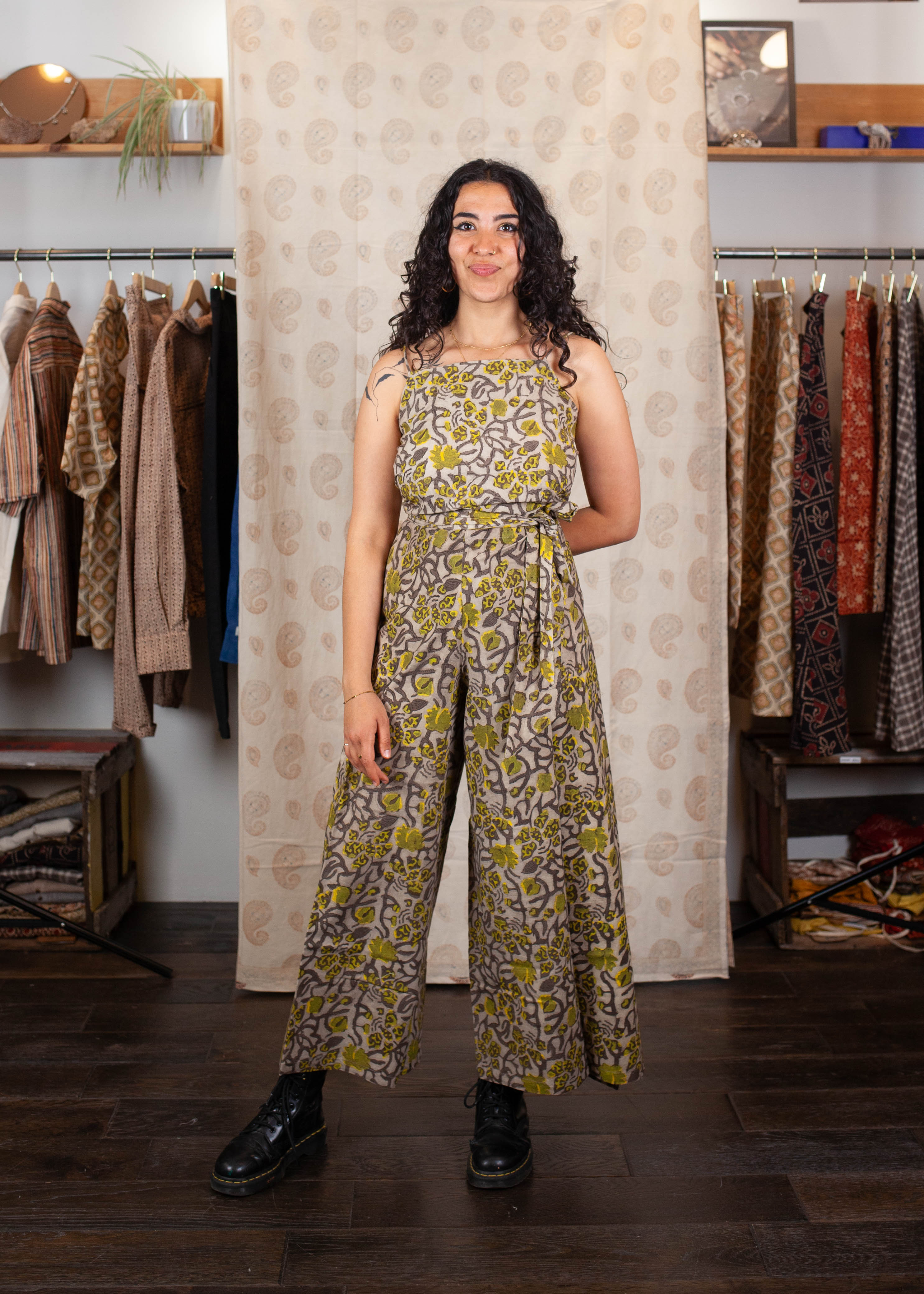 Pantalon SARASWATI -  Coton bio - Imprimé KHILANA (floraison)