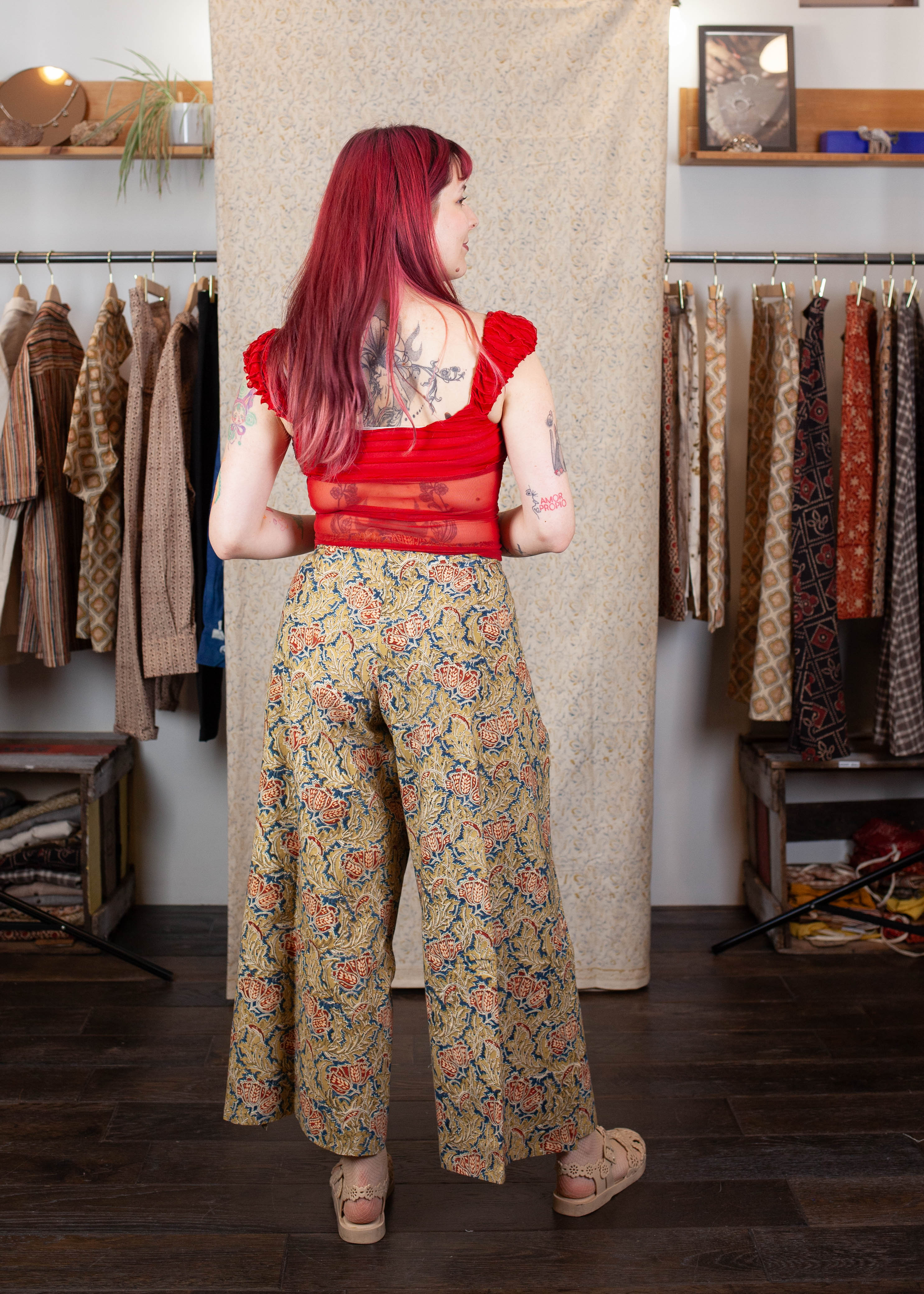 Pantalon SARASWATI - Coton bio - Imprimé Japanese Flower