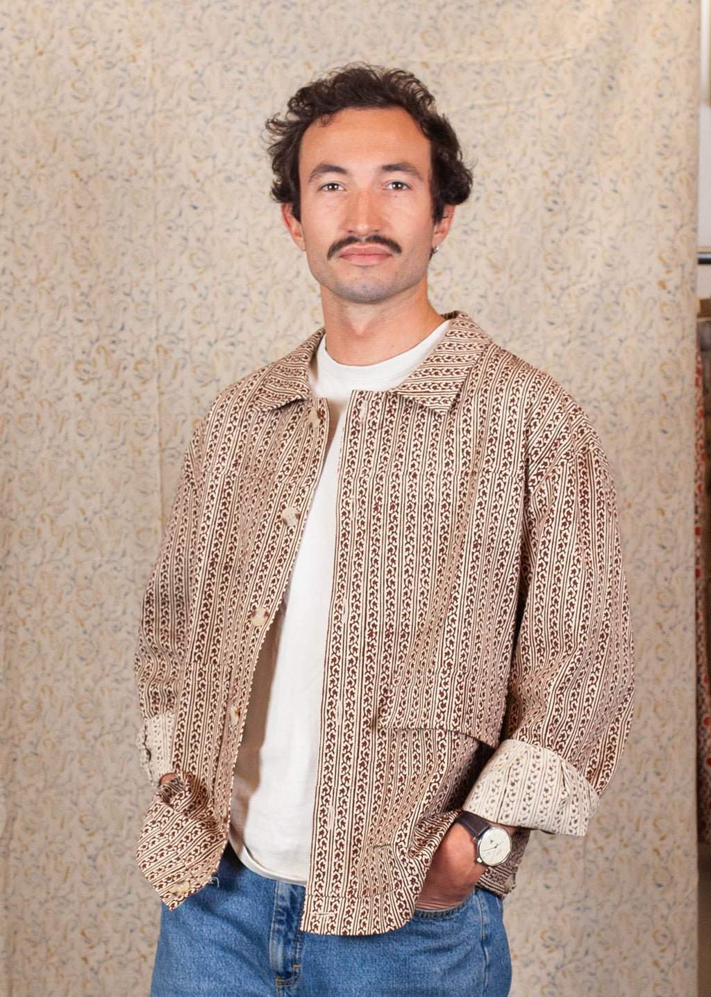 Veste SKANDA- Denim bio - imprimé UDAAN (envol)