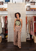 Pantalon SARASWATI -  Coton bio - Imprimé JAD (RACINE)