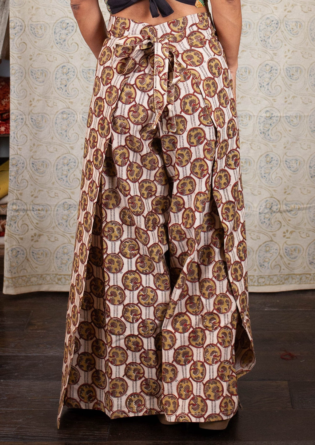 Pantalon SARASWATI -  Coton bio - Imprimé JAD (RACINE)