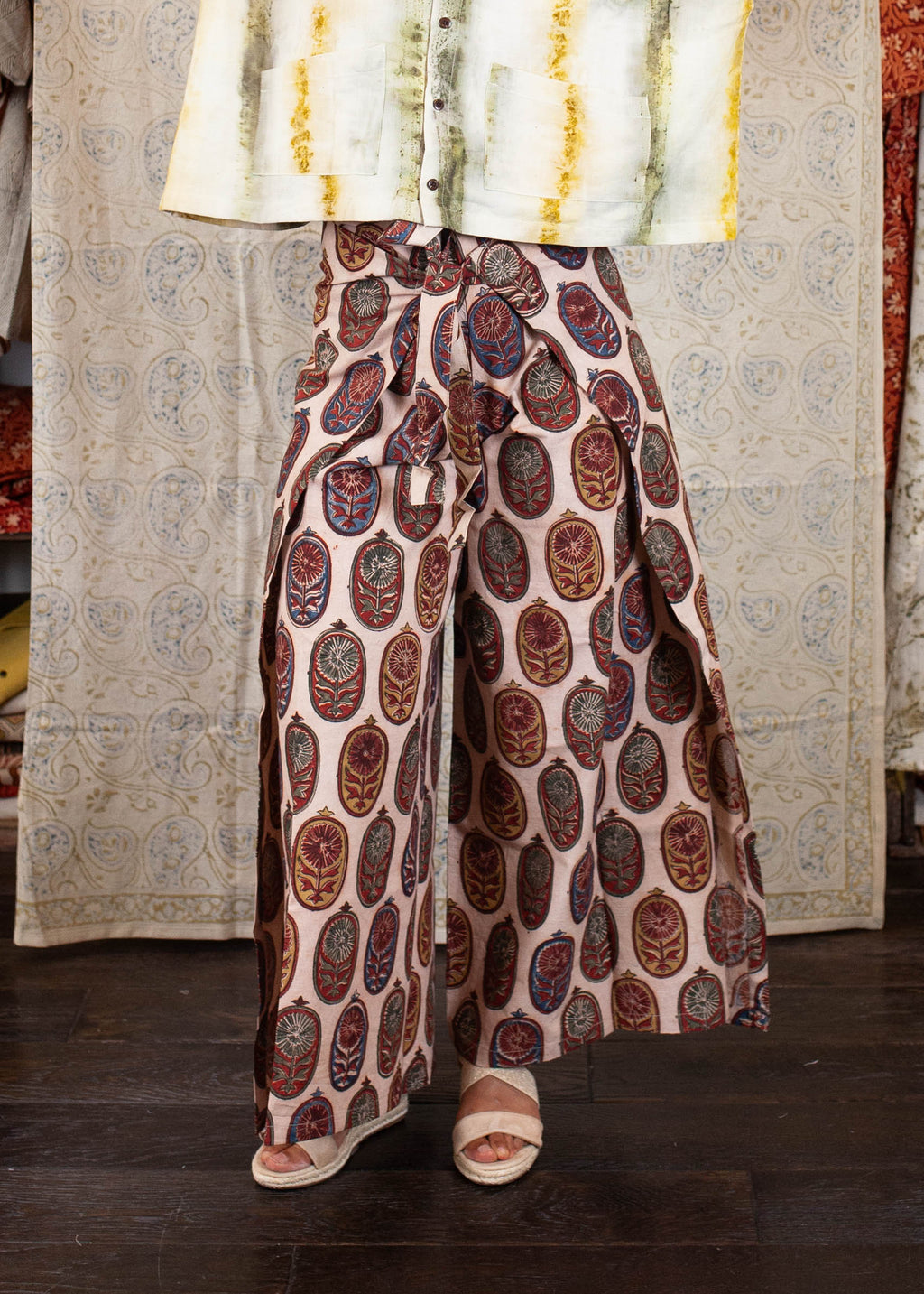 Pantalon SARASWATI -  Coton bio - Imprimé PHOOL (FLEUR)