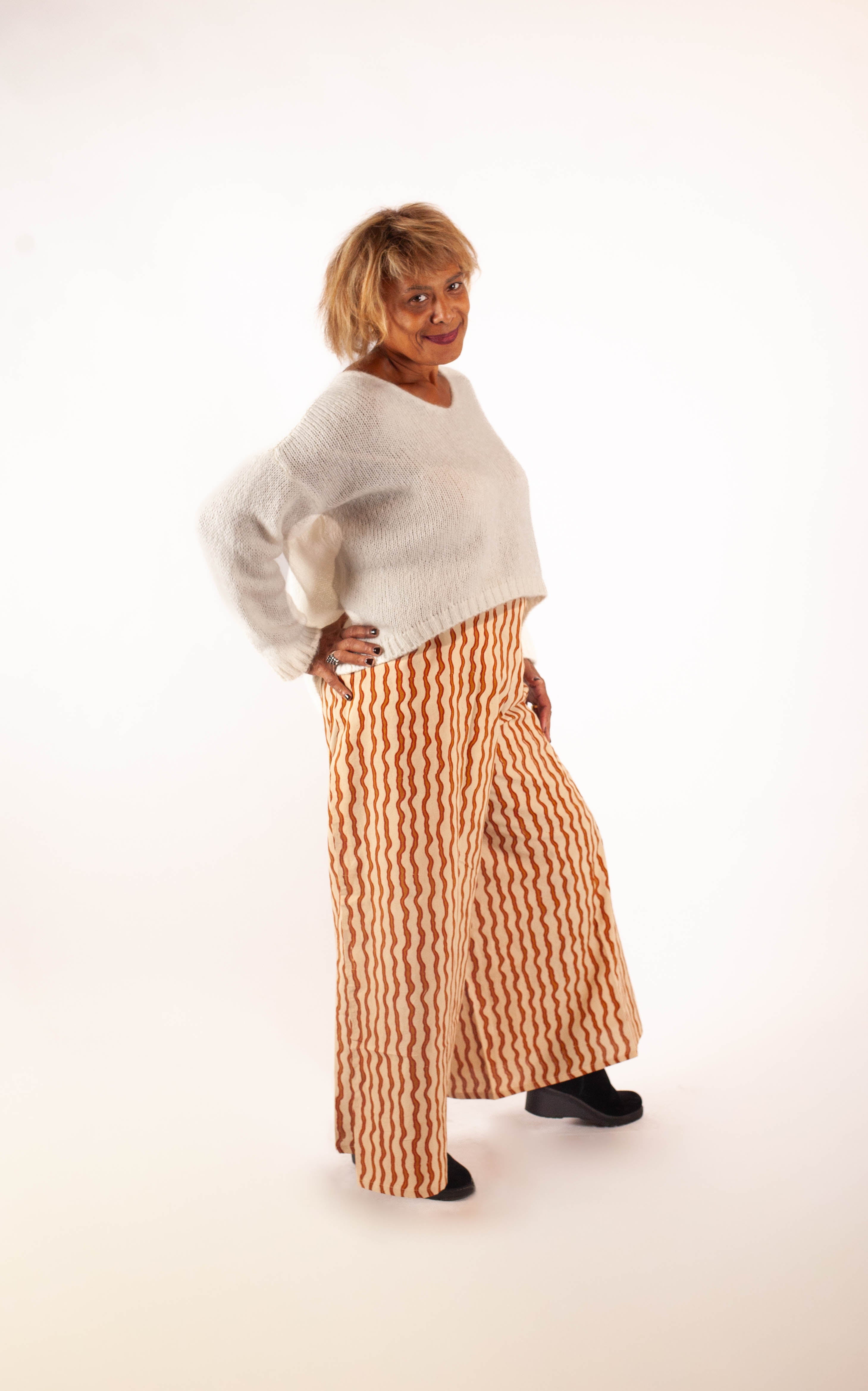 Pantalon SARASWATI - Coton bio - Imprimé KSHAN (l'instant)