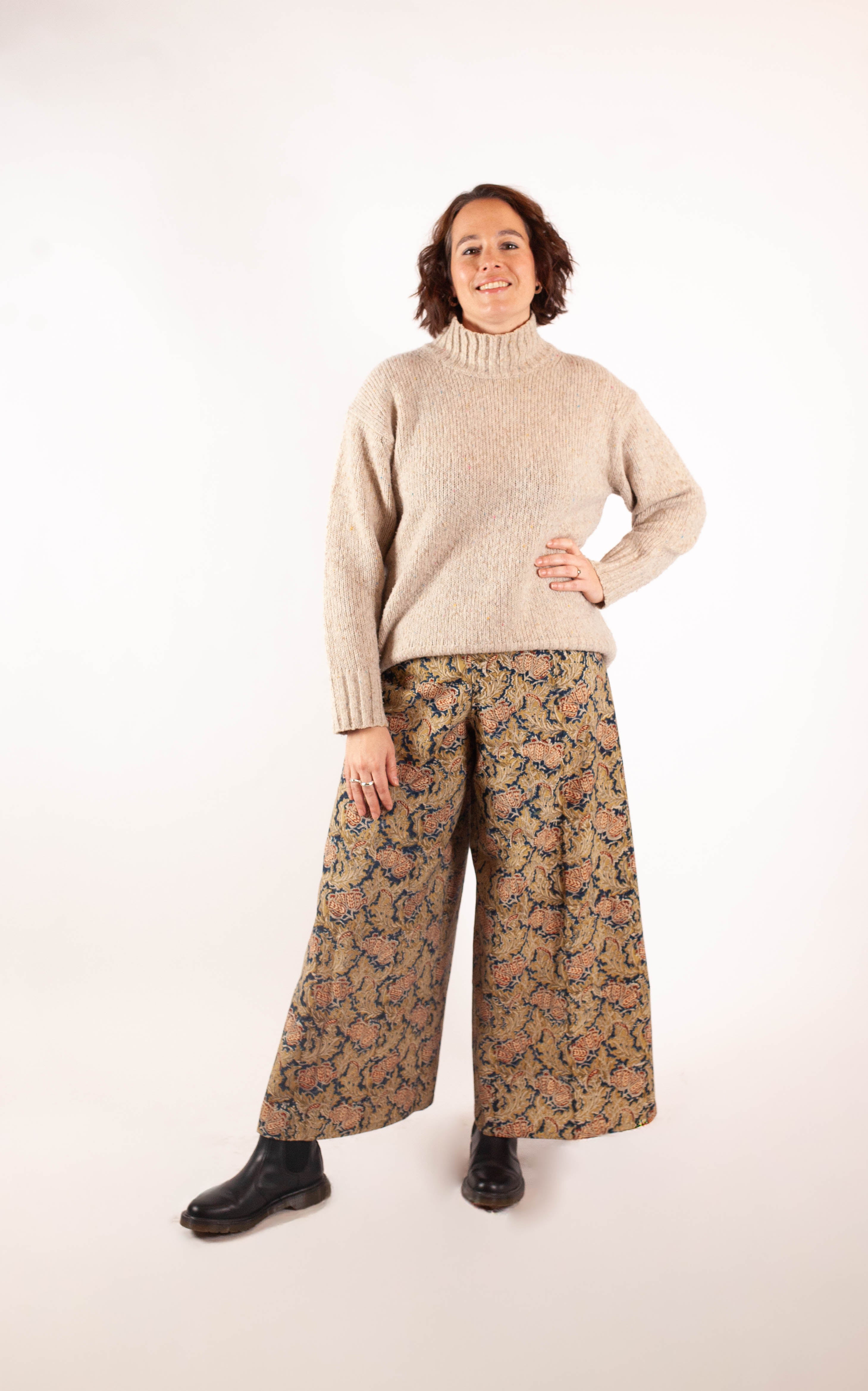 Pantalon SARASWATI - Coton bio - Imprimé Japanese Flower