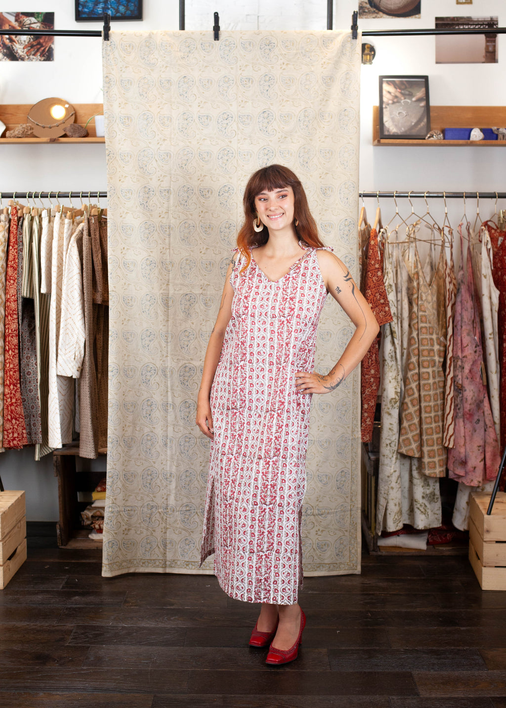 Robe UDUPI - Coton bio - Imprimé ROSE