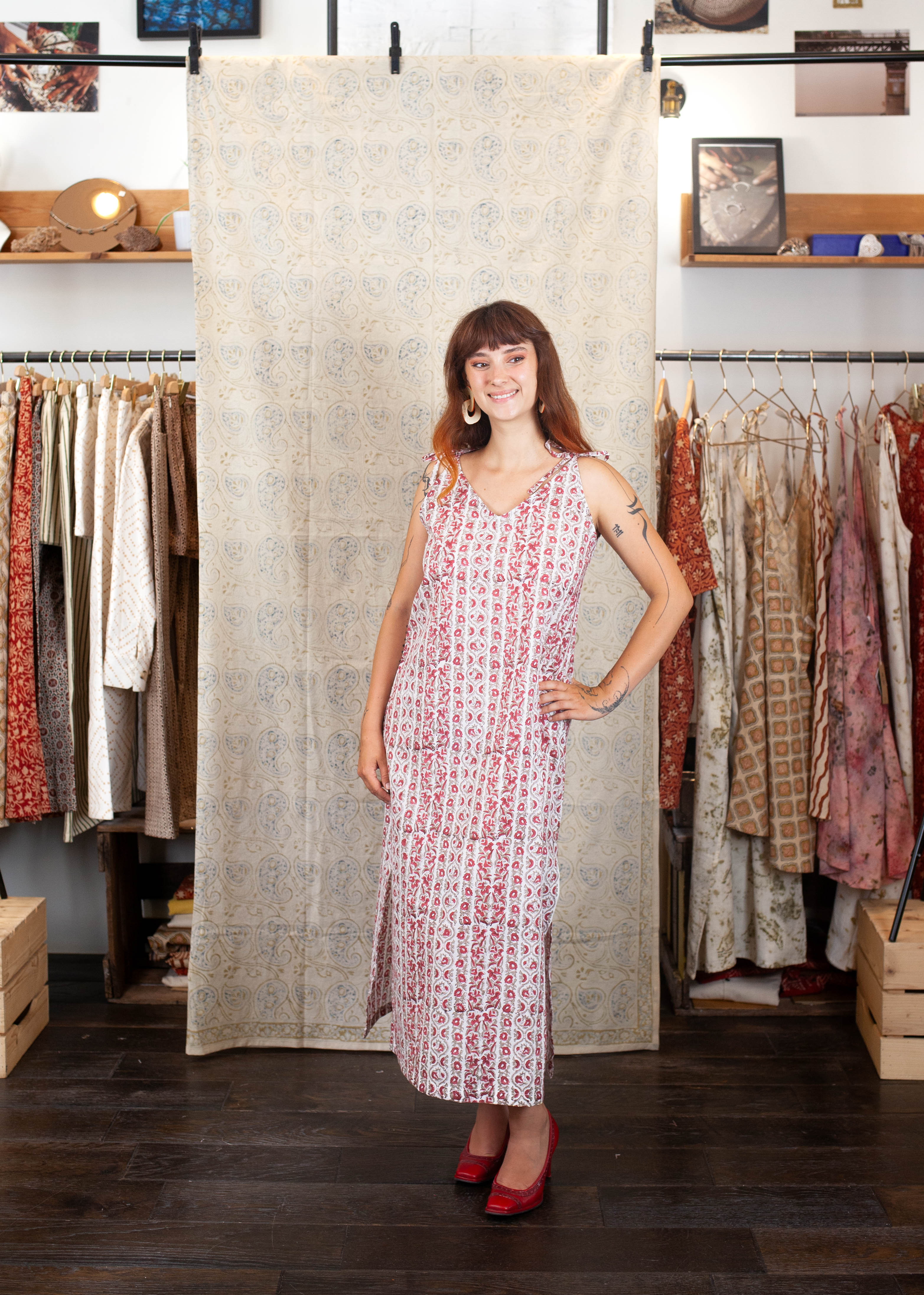 Robe UDUPI - Coton bio - Imprimé ROSE