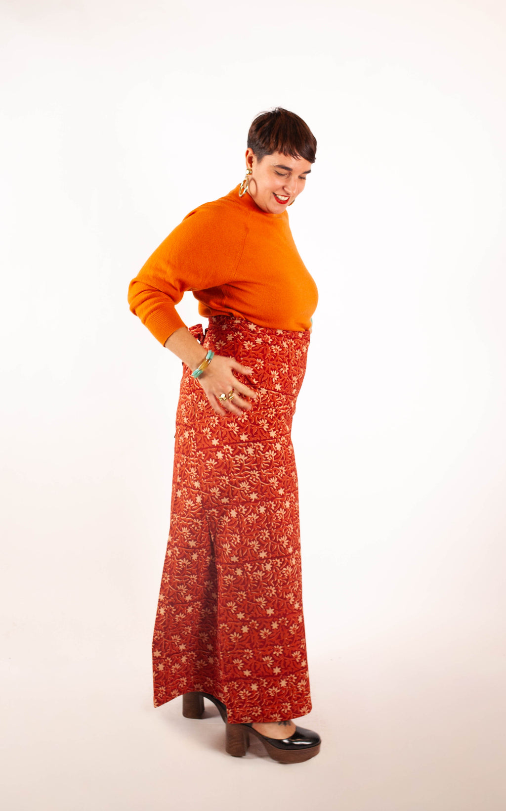 Pantalon SARASWATI - Coton bio - Imprimé KALEE (bourgeon)