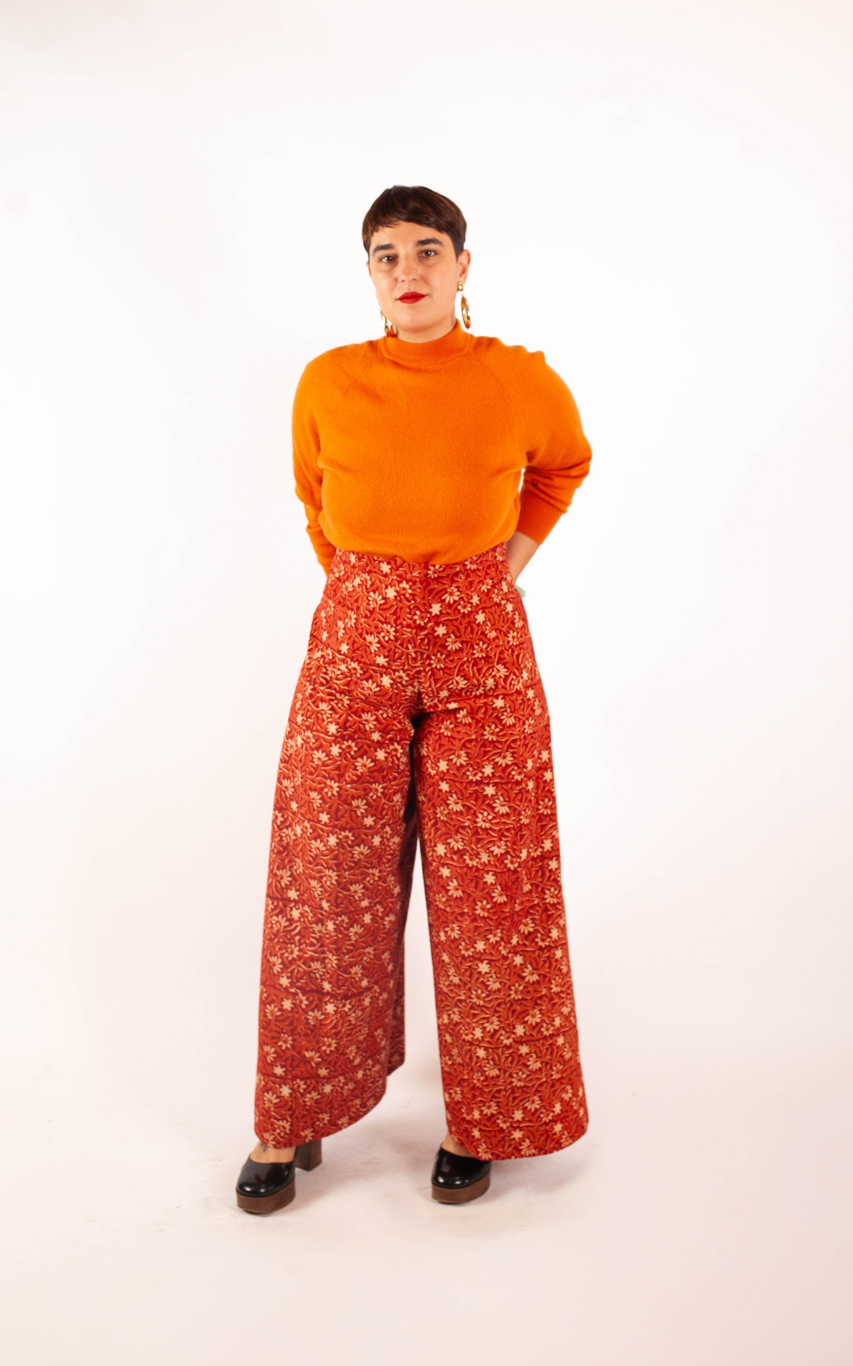 Pantalon SARASWATI - Coton bio - Imprimé KALEE (bourgeon)