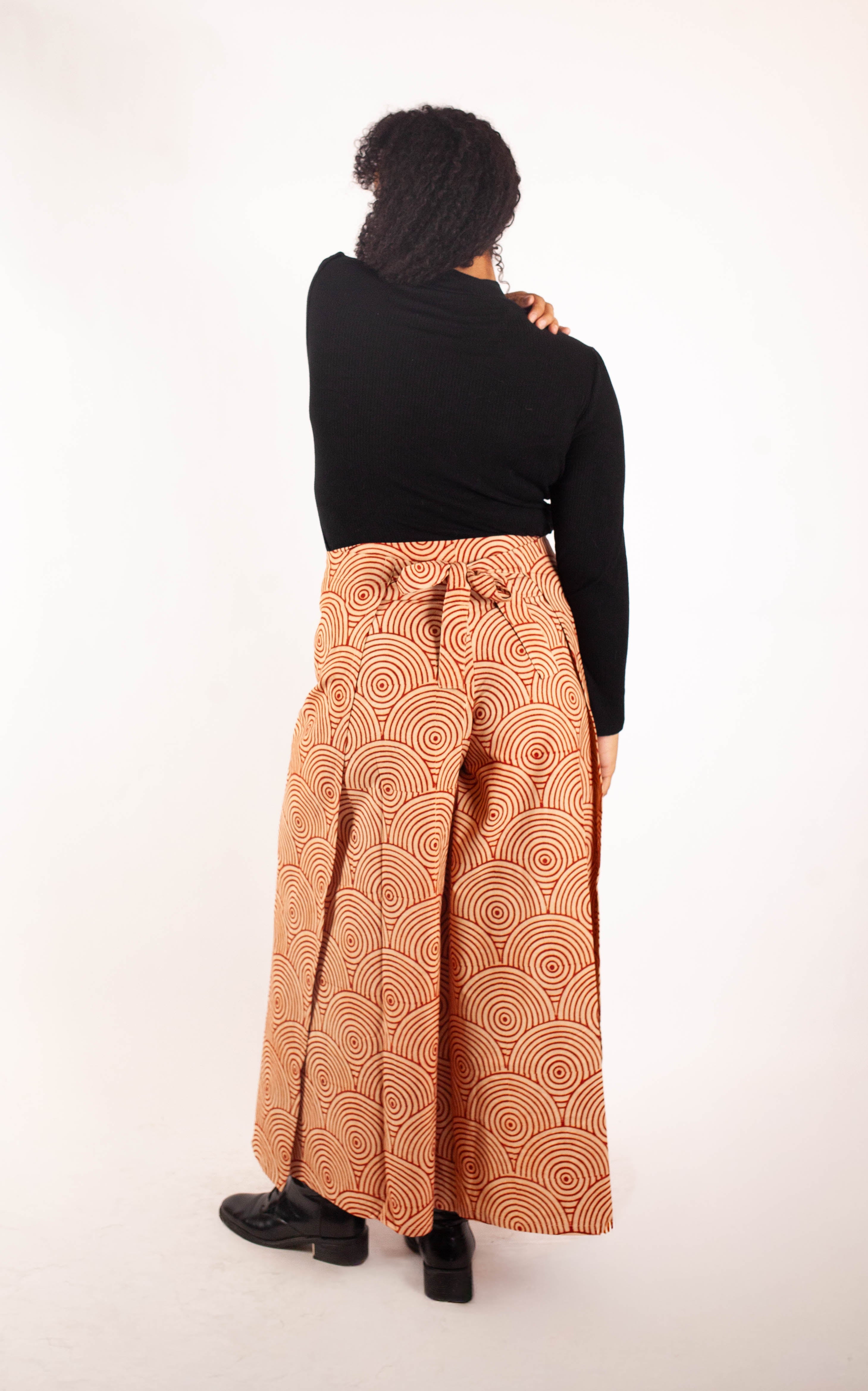 Pantalon SARASWATI - Coton bio - Imprimé UTHANA (élévation)