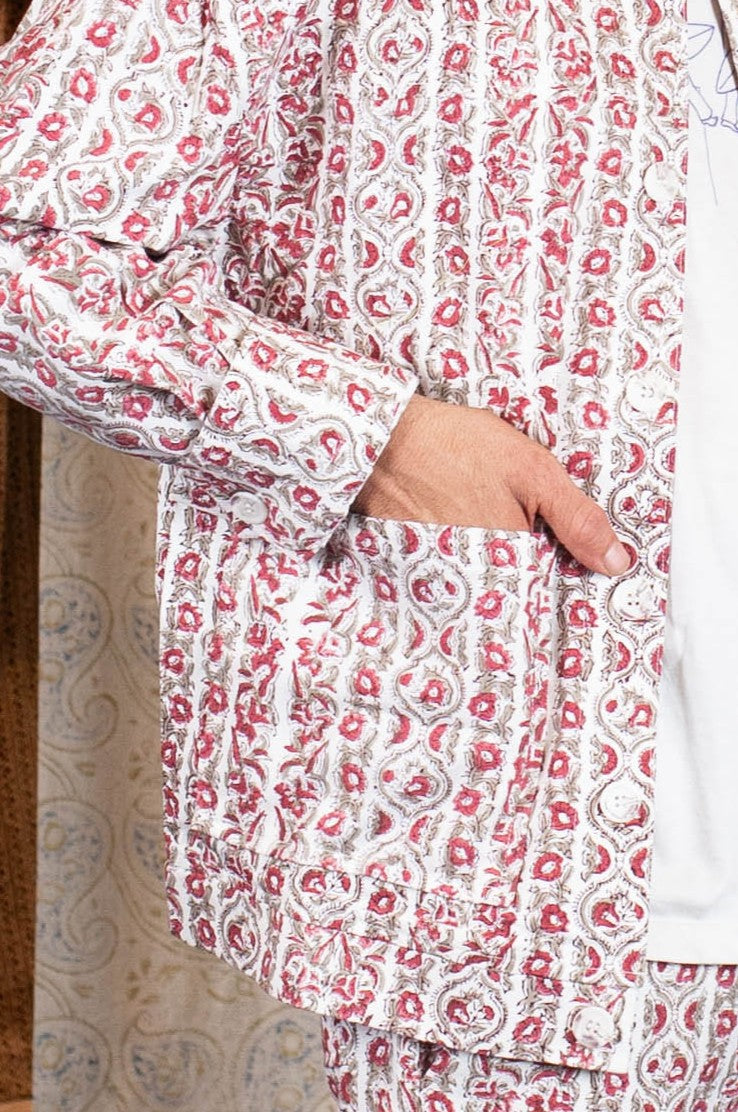 Veste SKANDA- Denim bio - imprimé ROSE