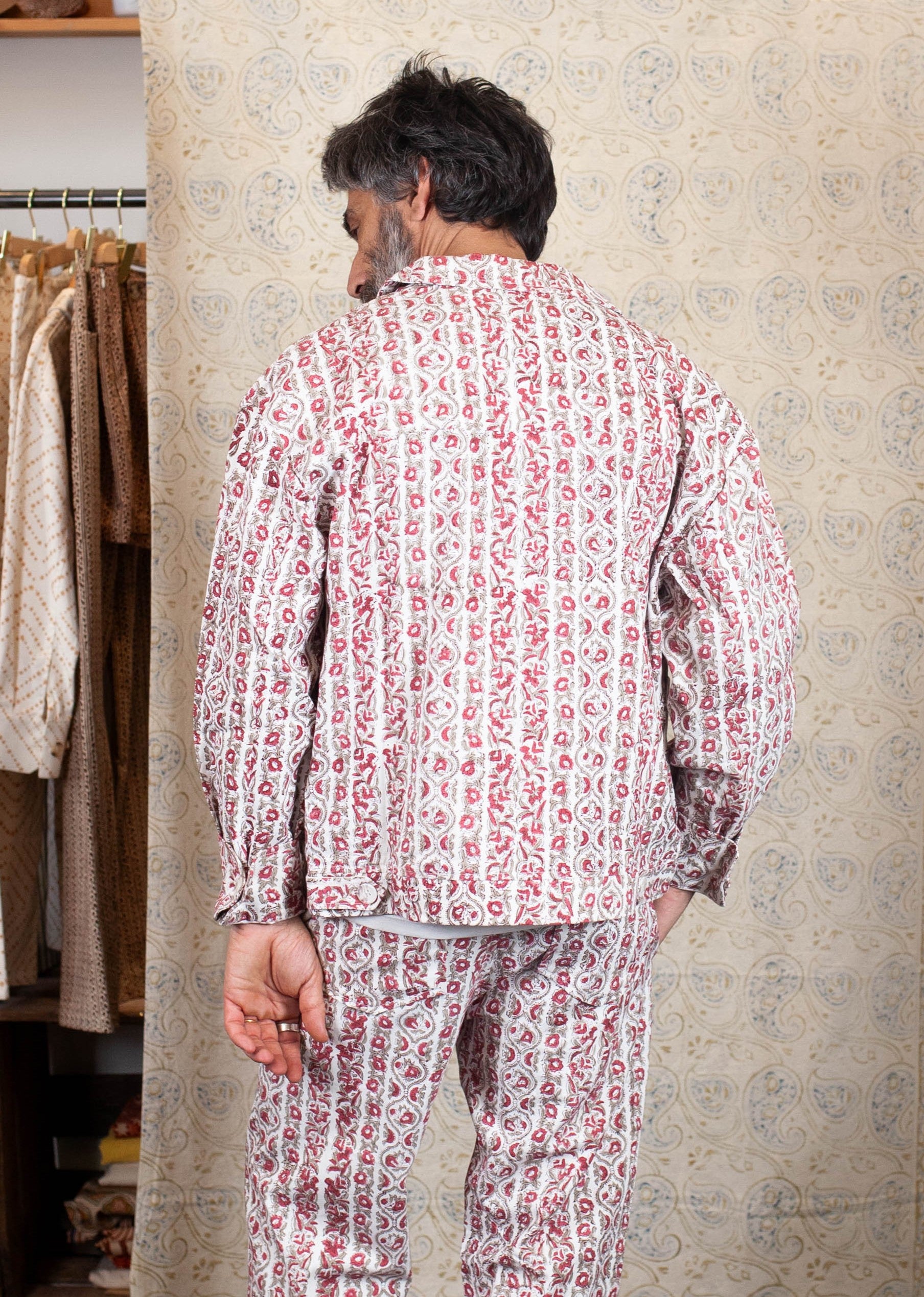 Veste SKANDA- Denim bio - imprimé ROSE