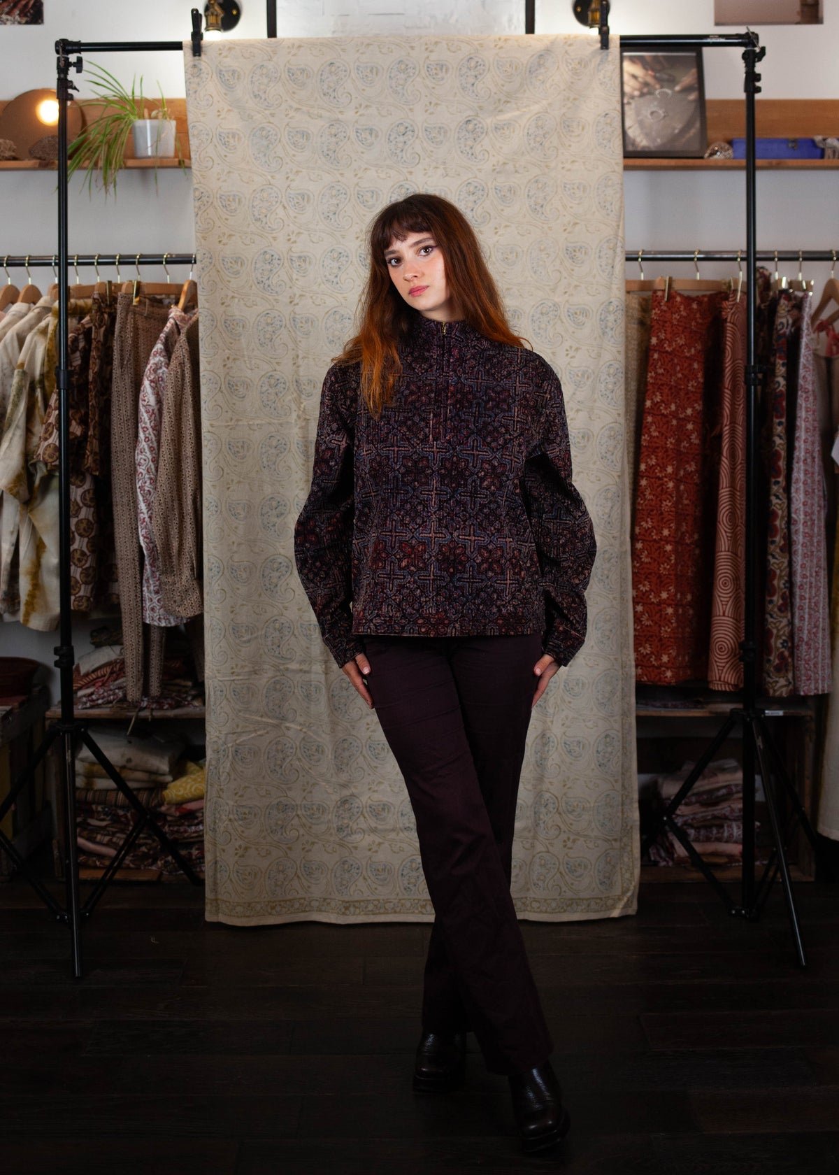 Sweat-shirt BARASTIA - Coton bio - Imprimé AAINA (miroir)