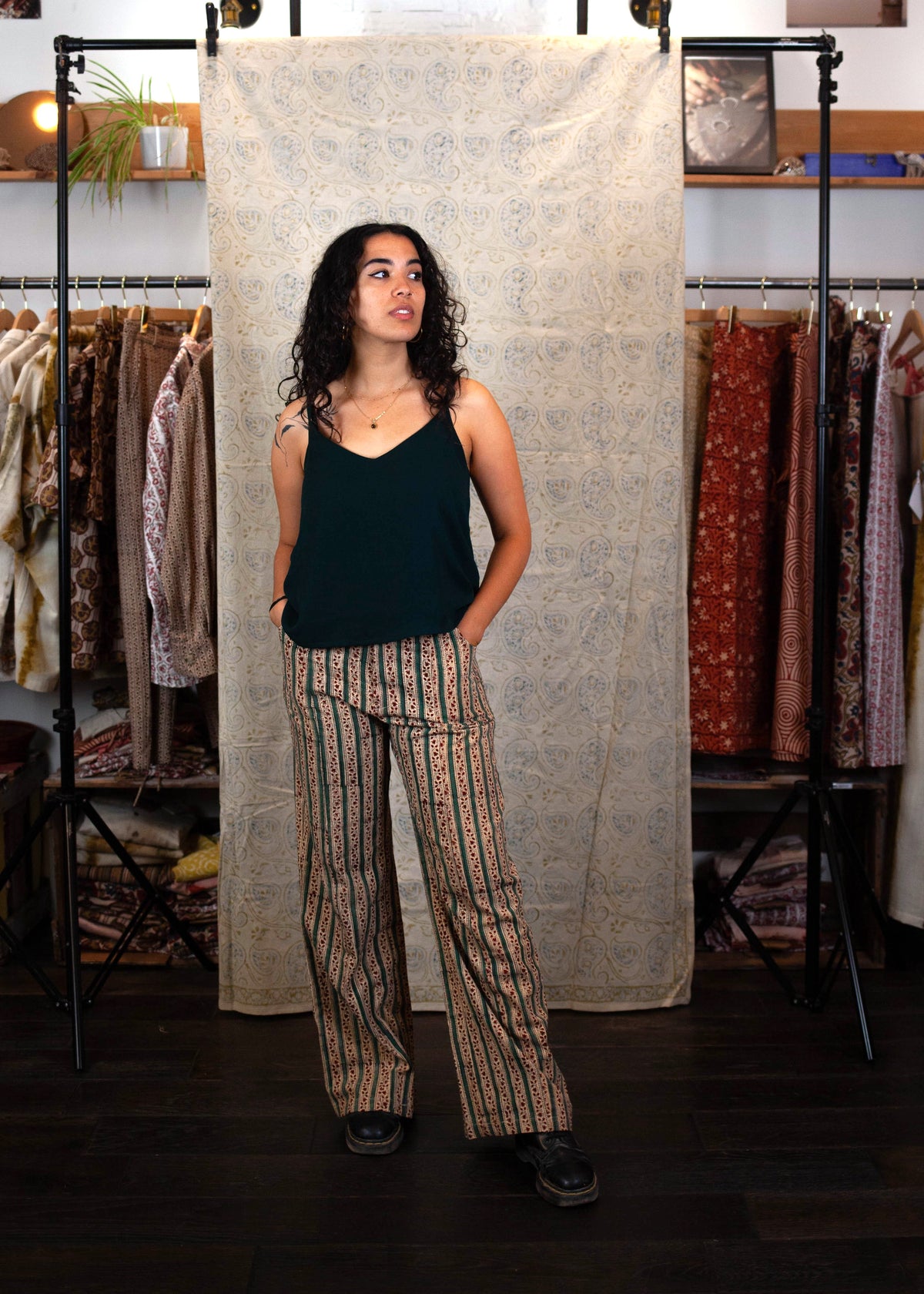 Pantalon GWALIOR - Coton bio - Coloris JASMIN