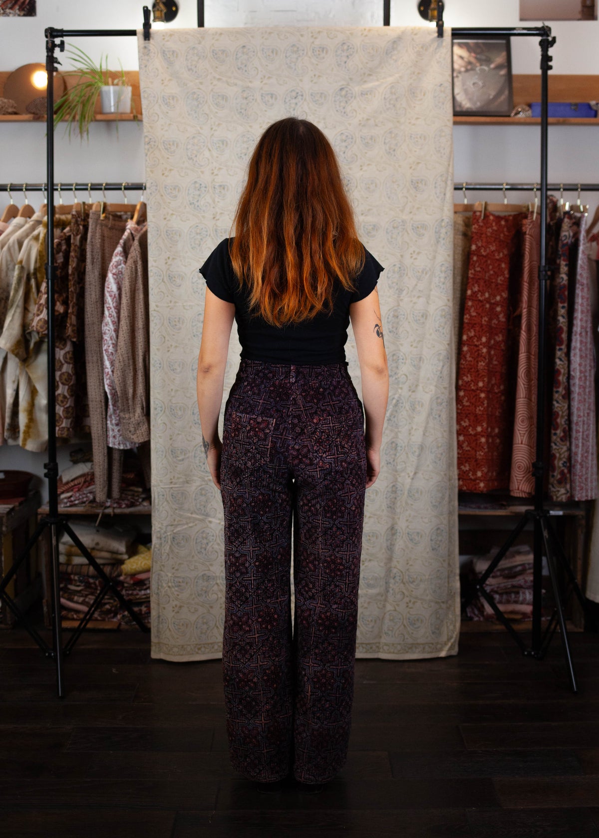 Pantalon GWALIOR - Velours côtelé - Imprimé AAINA (miroir)