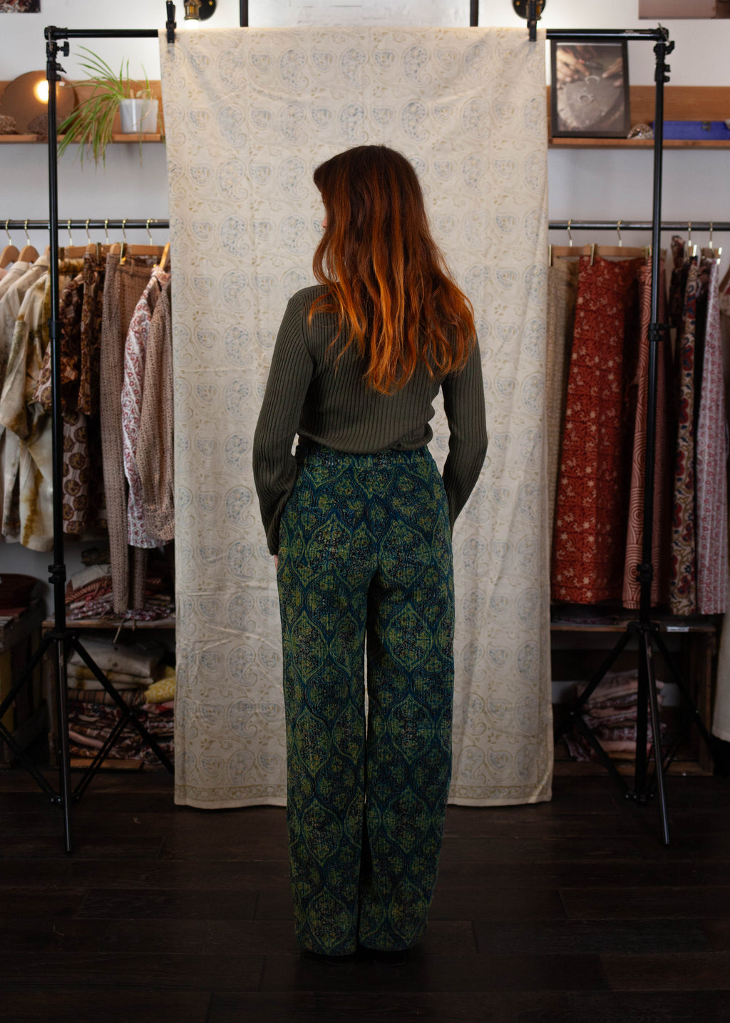 Pantalon GWALIOR - Velours côtelé - Imprimé UTPATTI (origine)